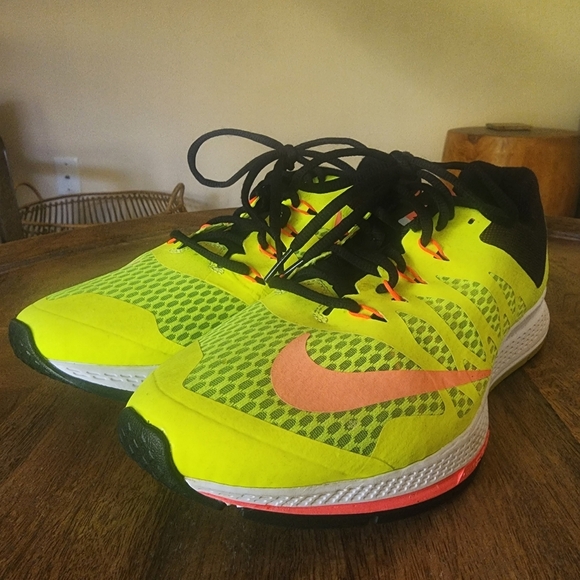 Nike Air Zoom Elite 7 Neon Yellow Hot Pink Lace Up Running Sneakers Mens Size 8 - Picture 3 of 15